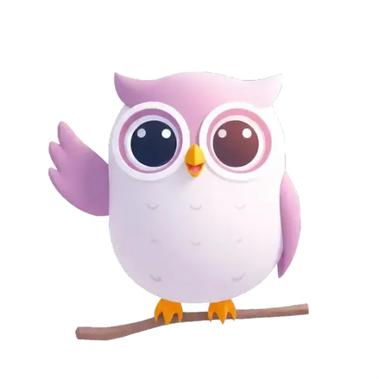 Tinsy owl mascot waving hello